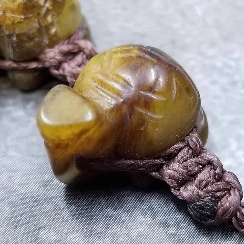 Turtle bracelet carved stone agate bracelet - Picture 13 of 14